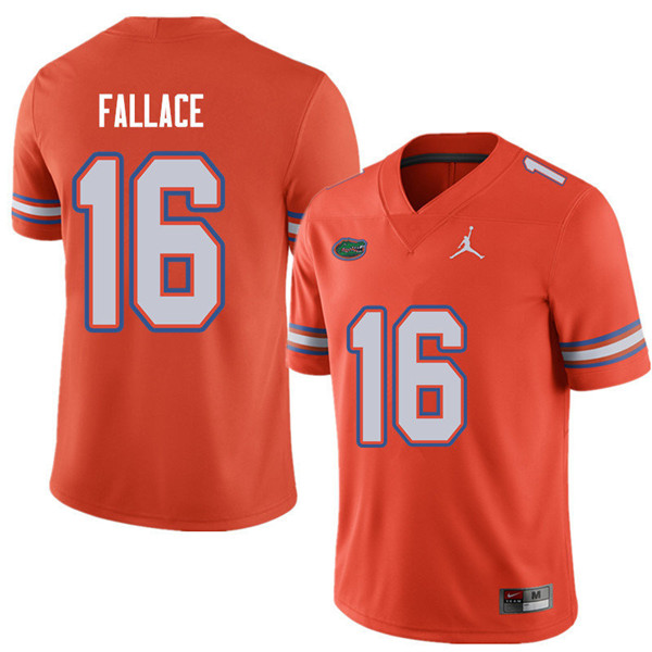Jordan Brand Men #16 Brian Fallace Florida Gators College Football Jerseys Sale-Orange